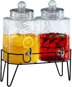 Style Setter 210266-GB 1.5 Gallon Each Glass Beverage Drink Dispensers